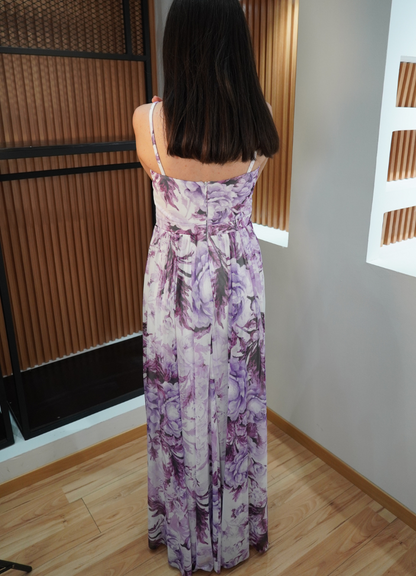 Vestido print floral lila