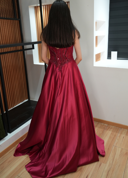 Vestido satinado largo