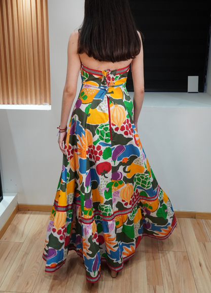 Vestido strapples print color