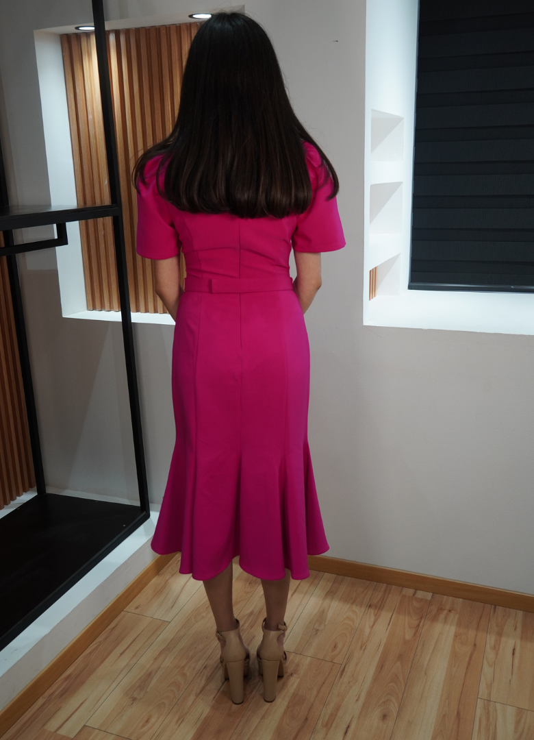 Vestido magenta midi