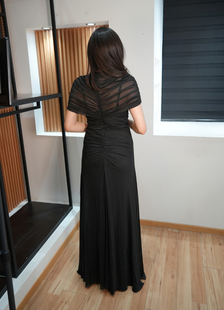 Vestido mesh negro