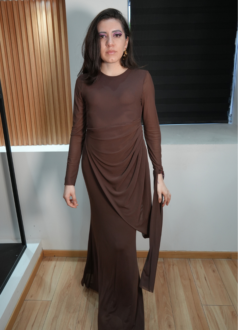 Vestido capa café