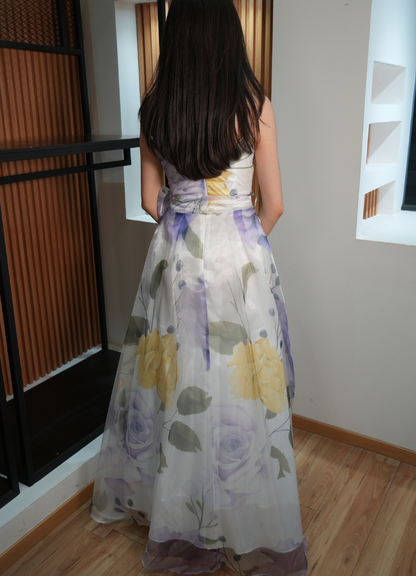 Vestido floral morado