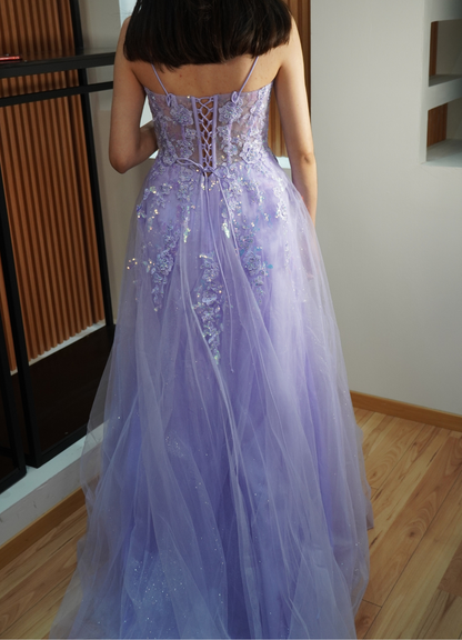 Vestido lila lentejuela