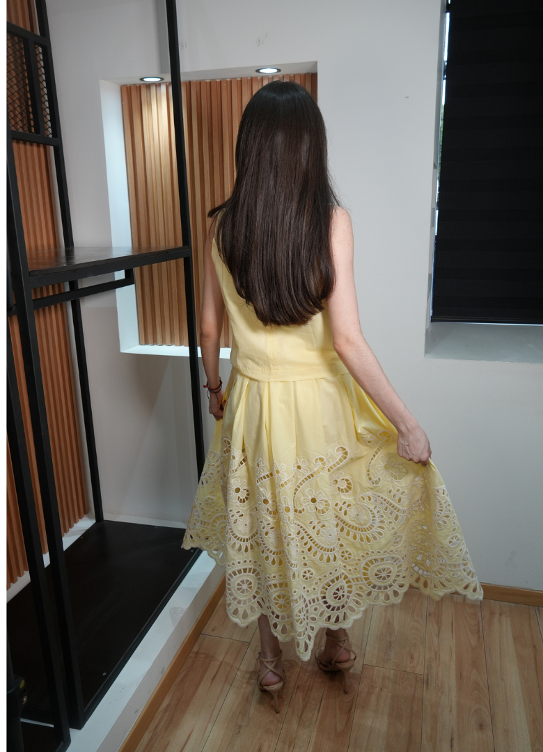 Set crochet amarillo