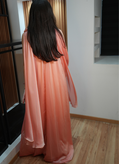 Vestido vaporoso melón