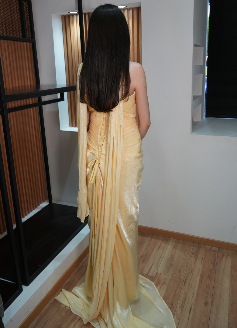 Vestido satinado butter yellow
