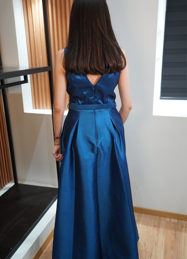 Vestido micado azul