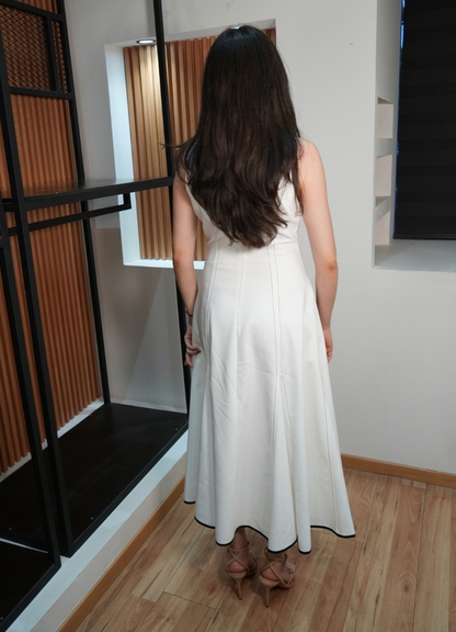 Vestido blanco detalle encaje