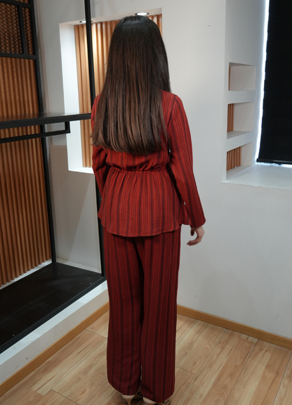 Set manga larga rojo