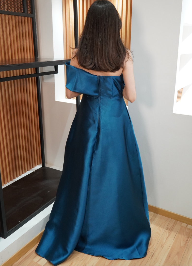 Vestido azul micado