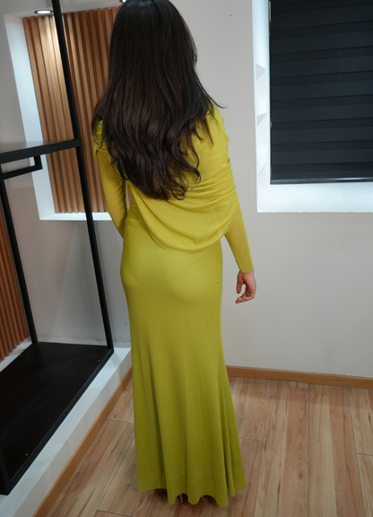 Vestido capa lima limón
