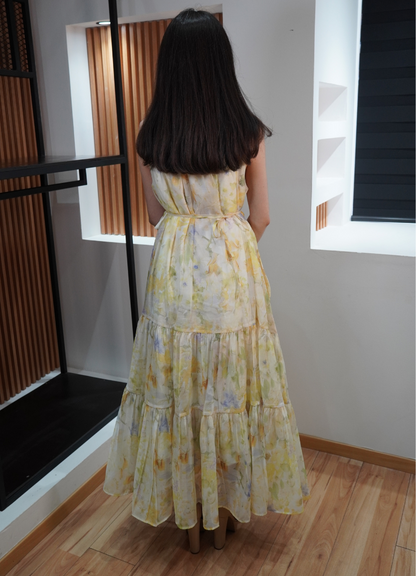 Vestido halter print floral