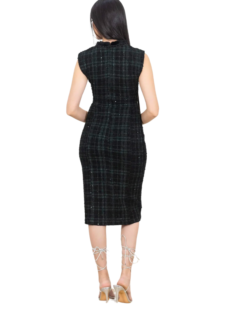 Vestido jacquard negro