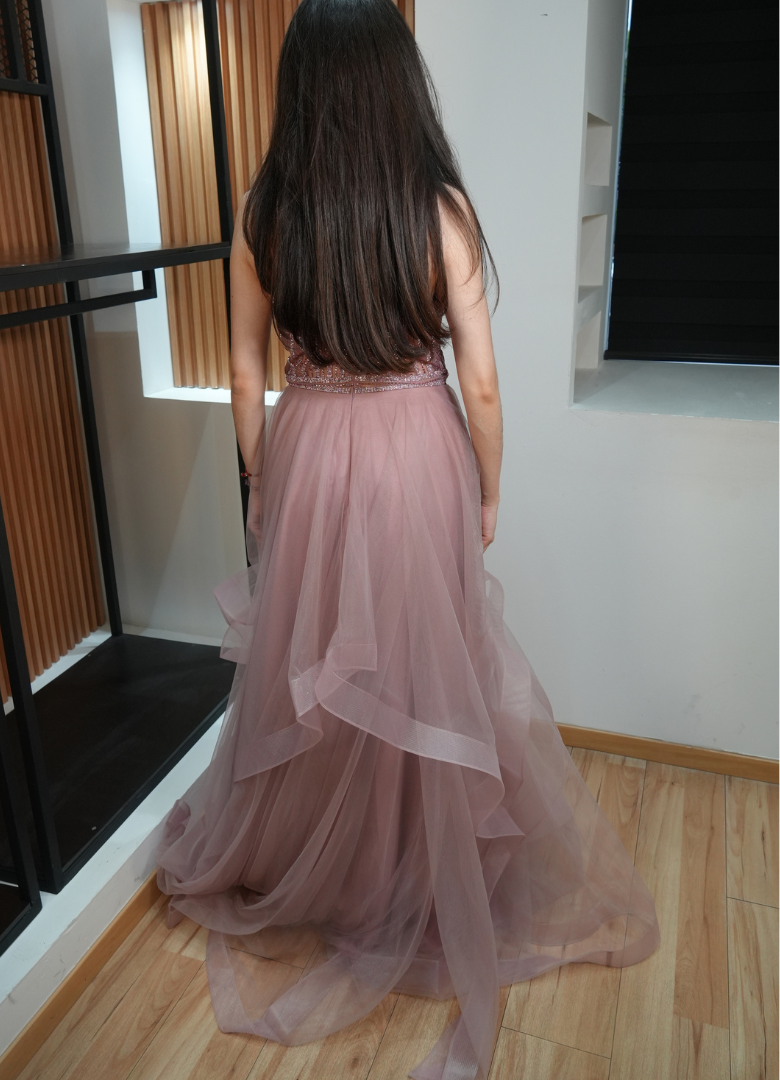 Vestido ampon rosa