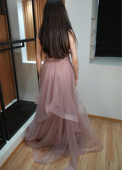 Vestido ampon rosa
