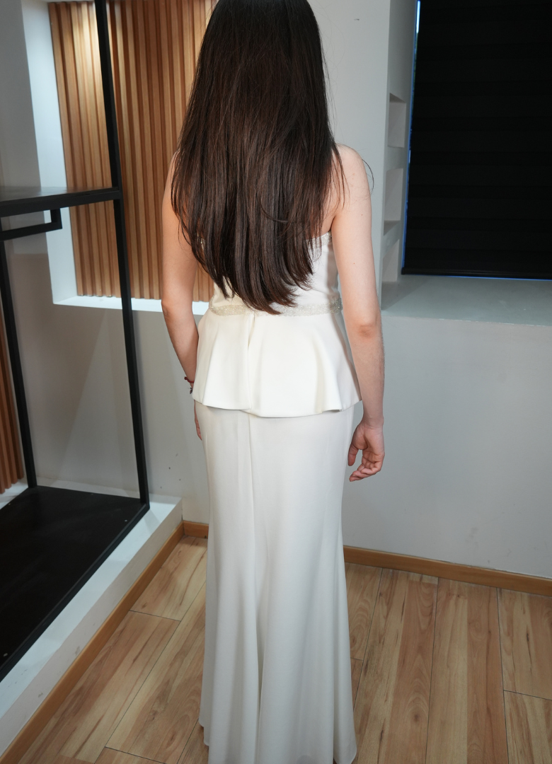 Vestido recto blanco