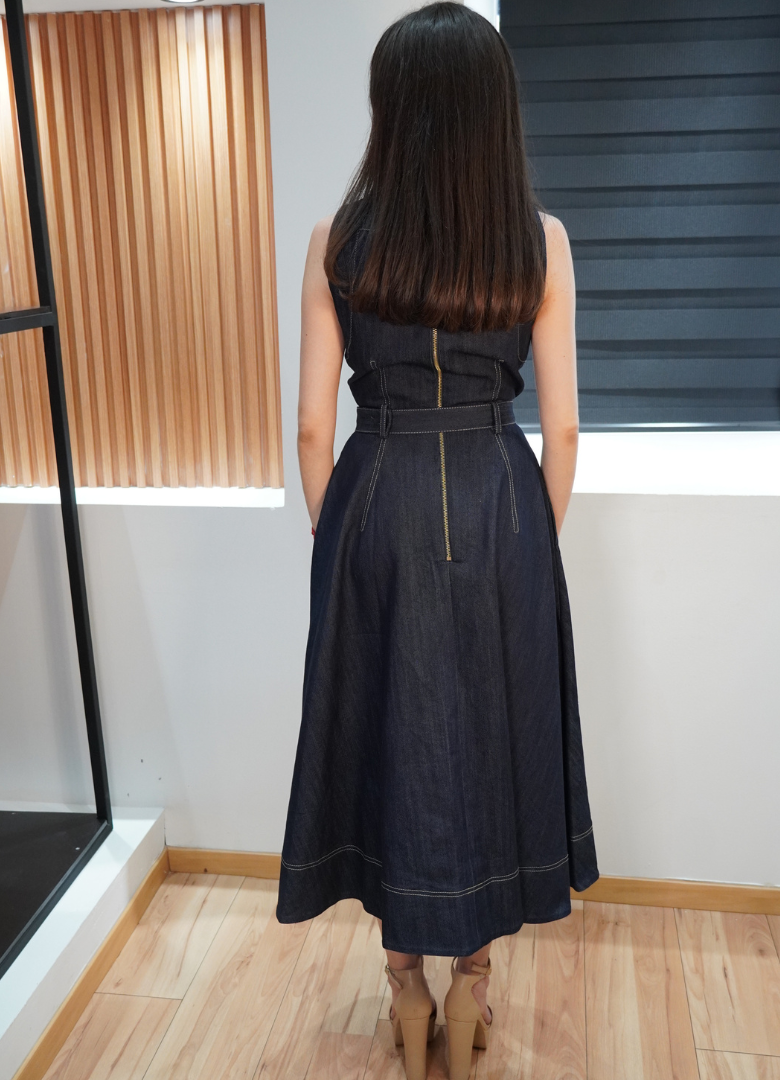 Vestido midi mezclilla