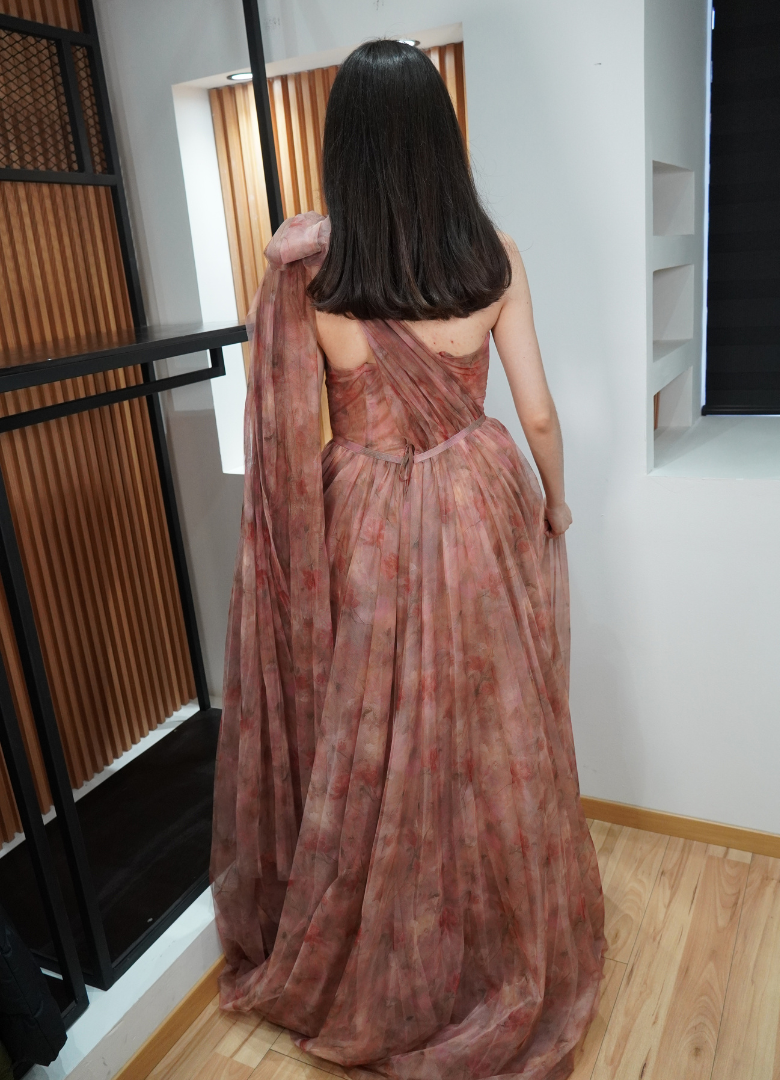 Vestido estampado rosas