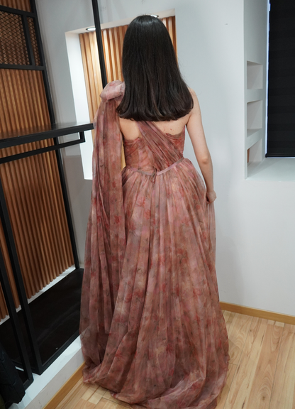 Vestido estampado rosas