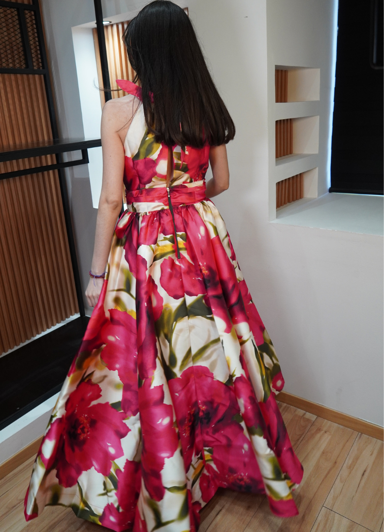 Vestido largo print floral