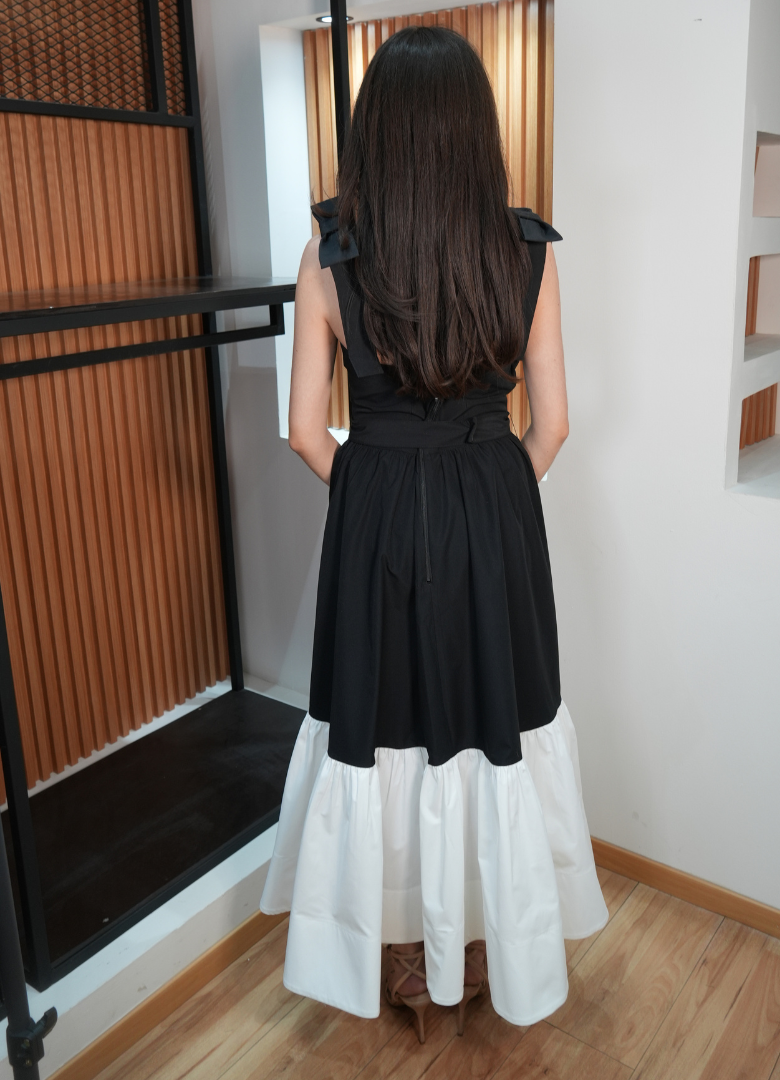 Vestido black and white