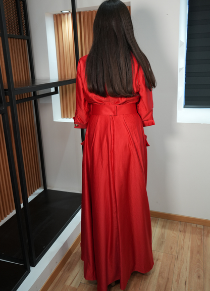 Vestido camisero rojo