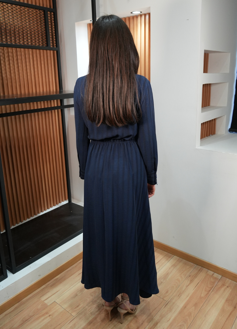 Vestido manga marino