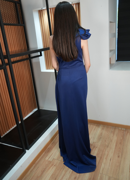 Vestido largo toque marino