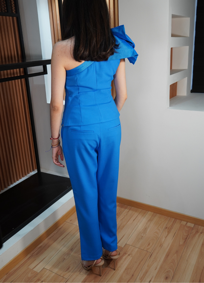 Set top y pantalón azul rey