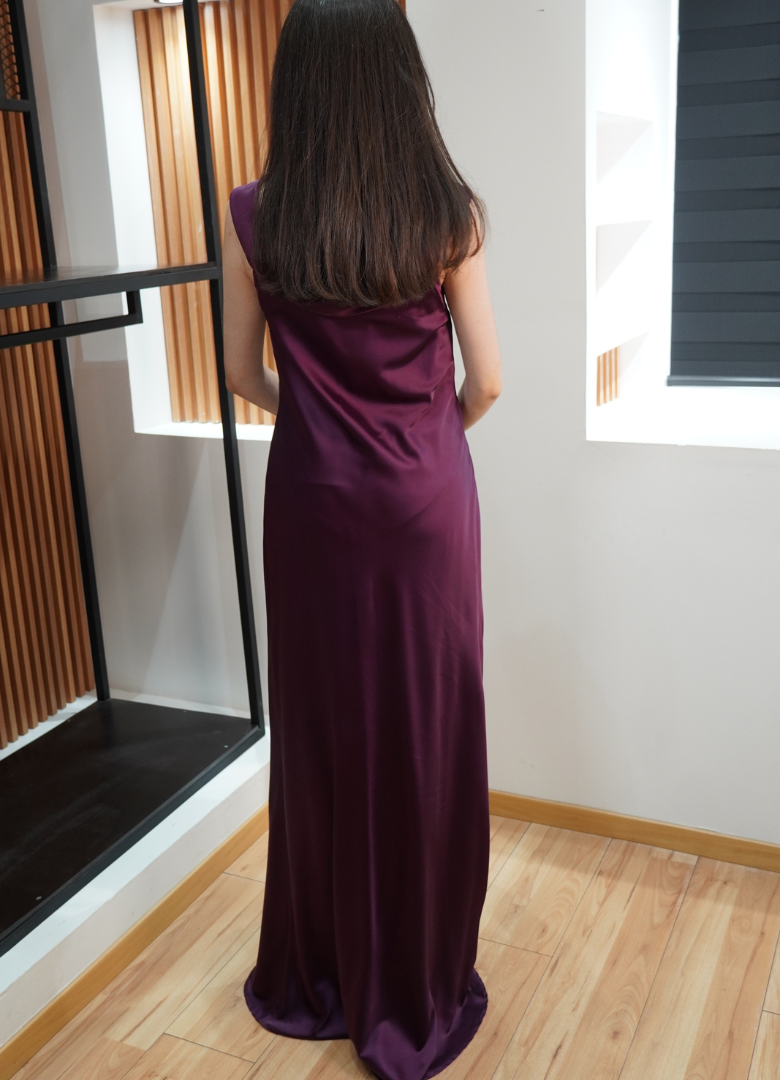 Vestido uva satin