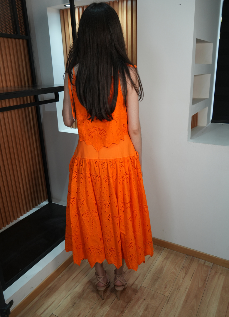 Top falda naranja