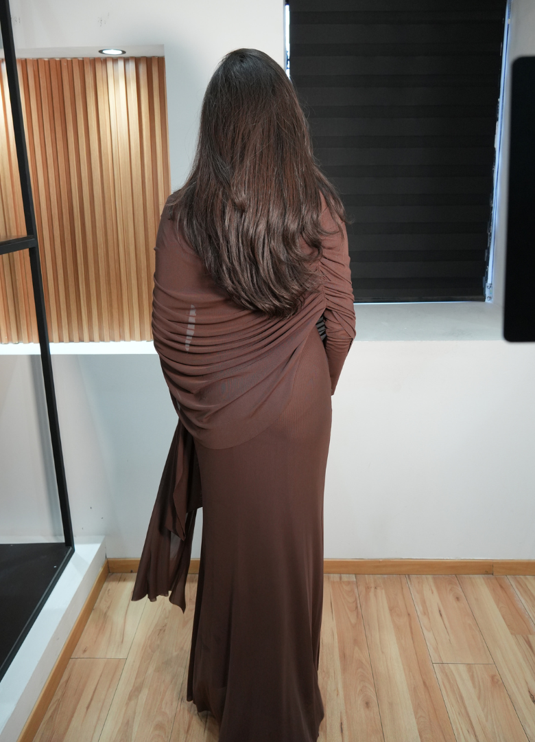 Vestido capa café