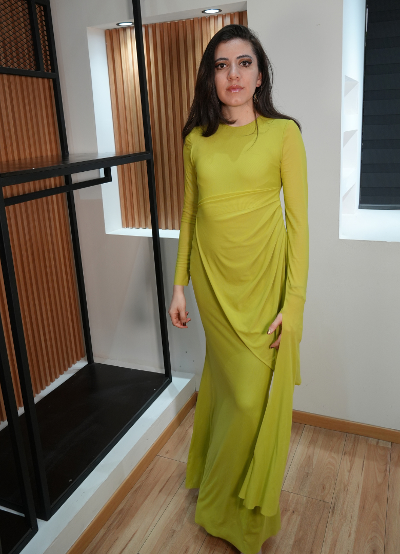 Vestido capa lima limón