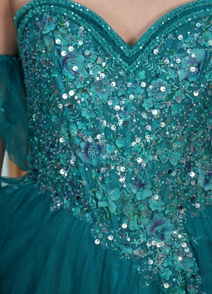 Vestido tul turquesa