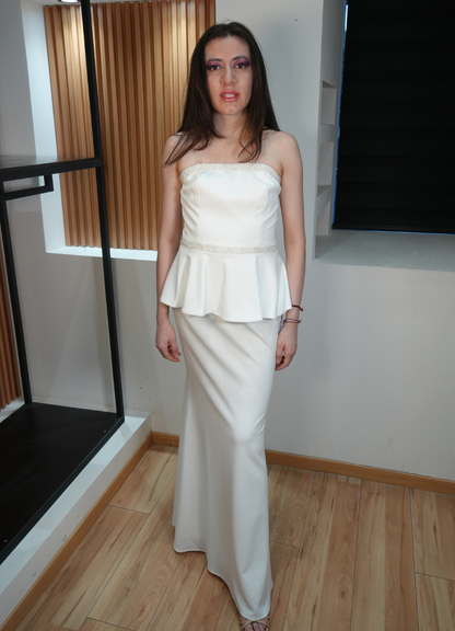 Vestido recto blanco