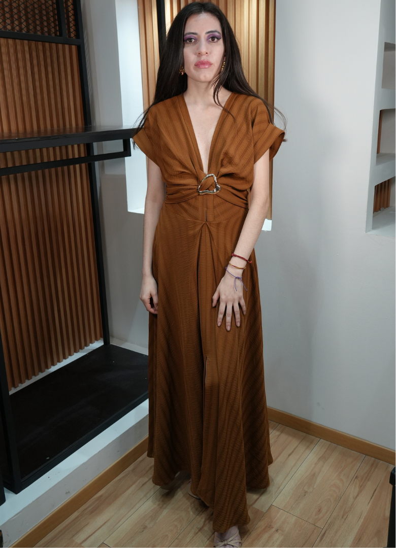 Vestido argolla café