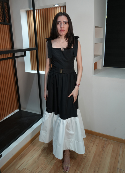 Vestido black and white