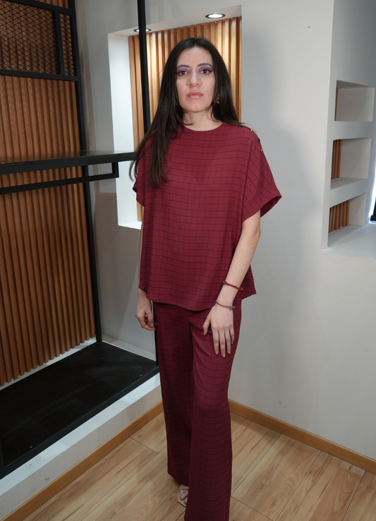 Set rojo manga corta