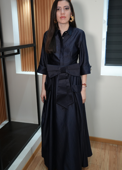 Vestido camisero marino