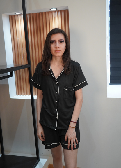 Pijama short negra