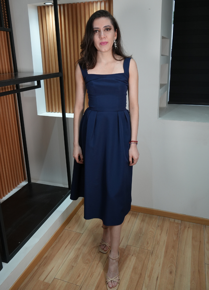 Vestido midi marino