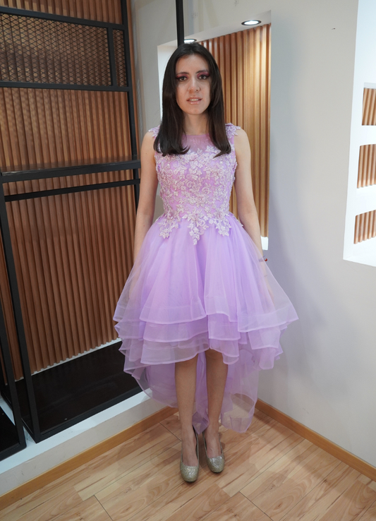 Vestido asimétrico lila