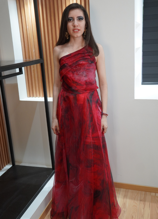Vestido print rosas