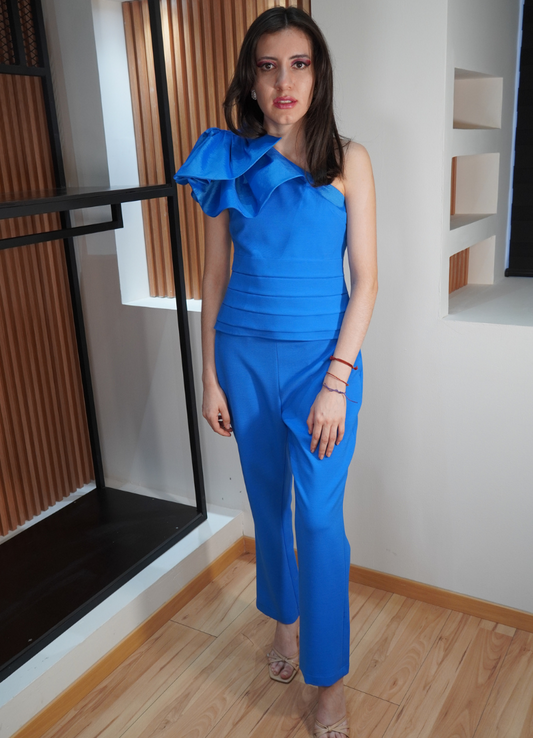 Set top y pantalón azul rey