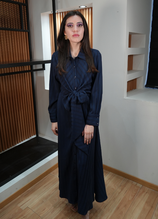 Vestido manga marino