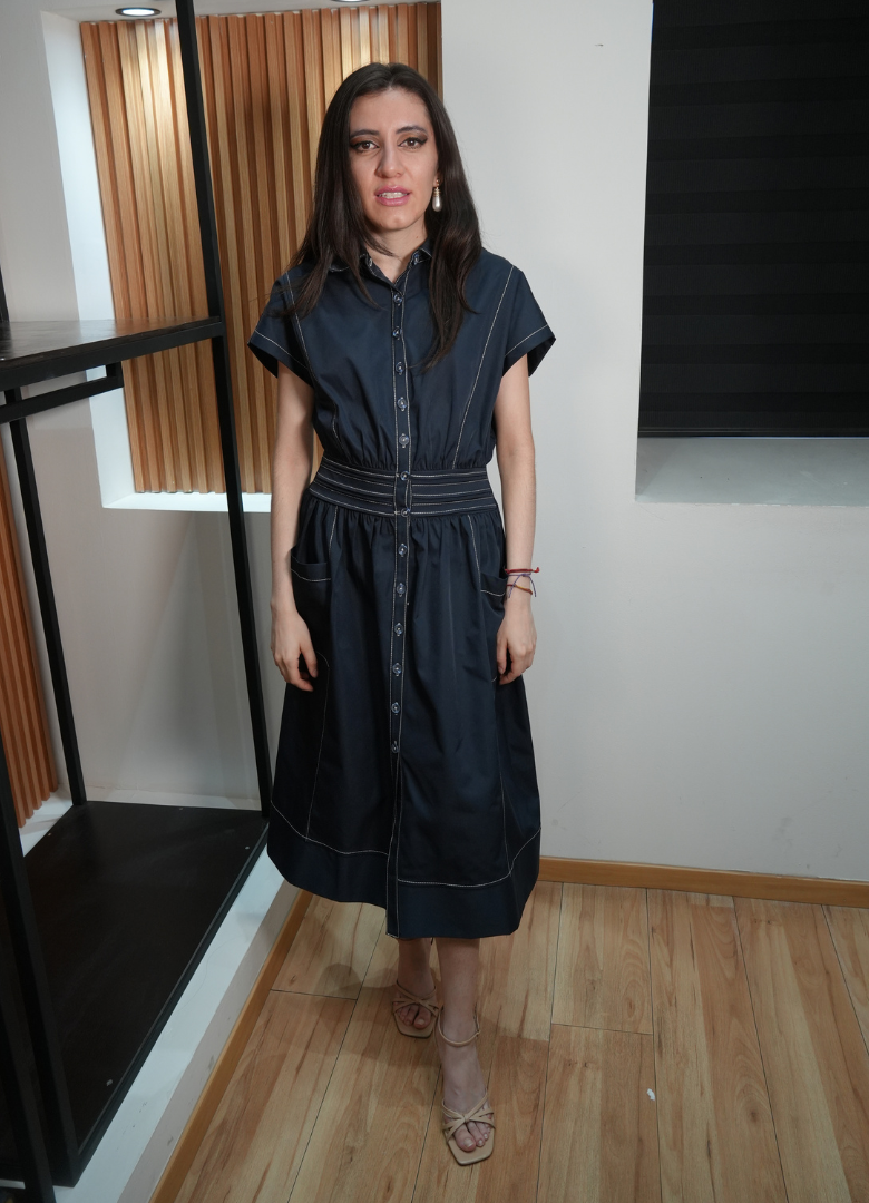 Vestido midi mezclilla