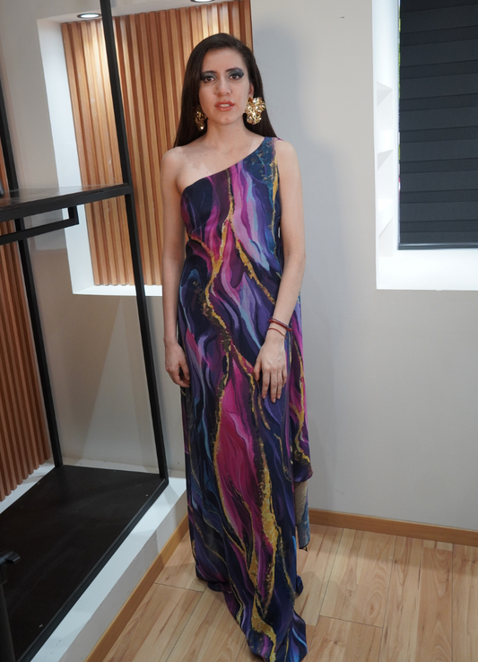 Vestido print morado