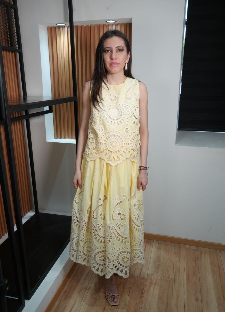 Set crochet amarillo