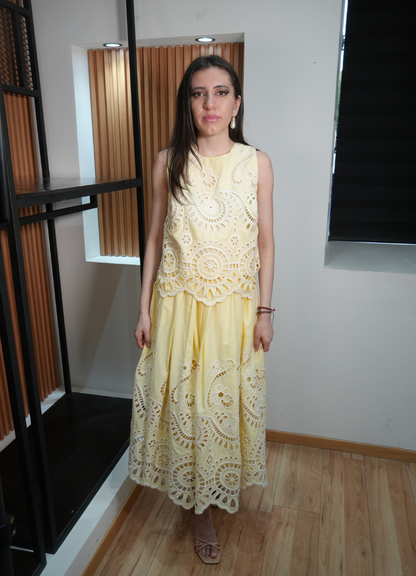 Set crochet amarillo